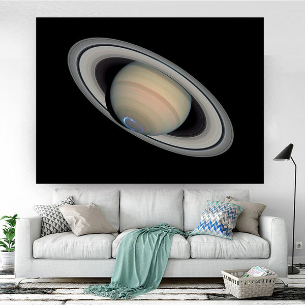 Saturn with auroras